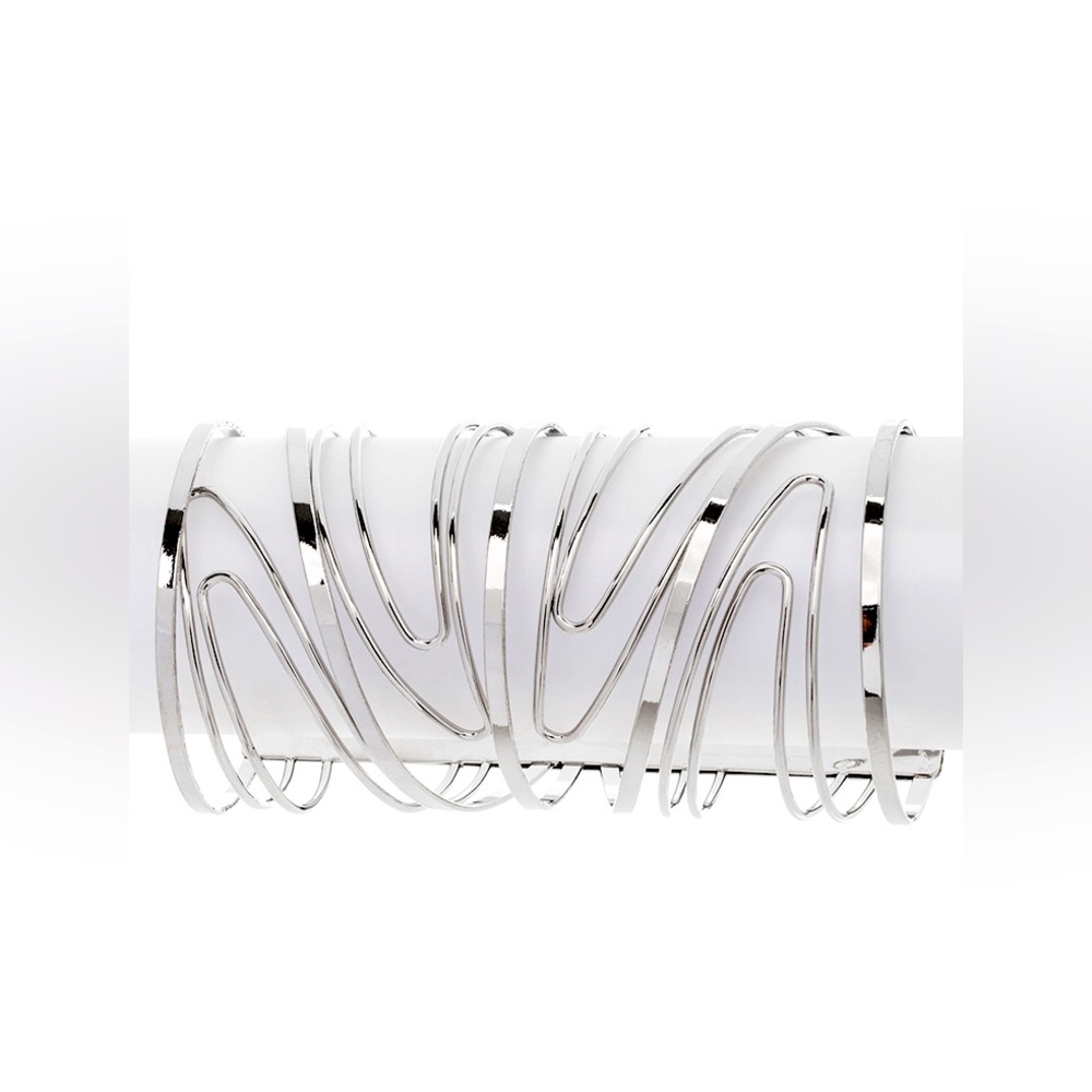 Silver Metal Cutout Statement Bracelet